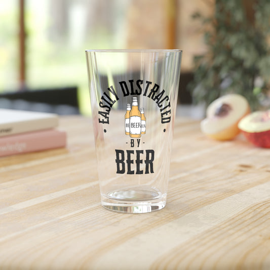 Just Bros Easily Distracted by Beer 16oz Pint Glass